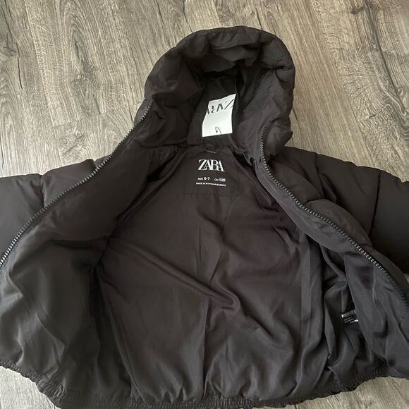 Zara HOODED QUILTED JACKET size 6-7 - Picture 7 of 11